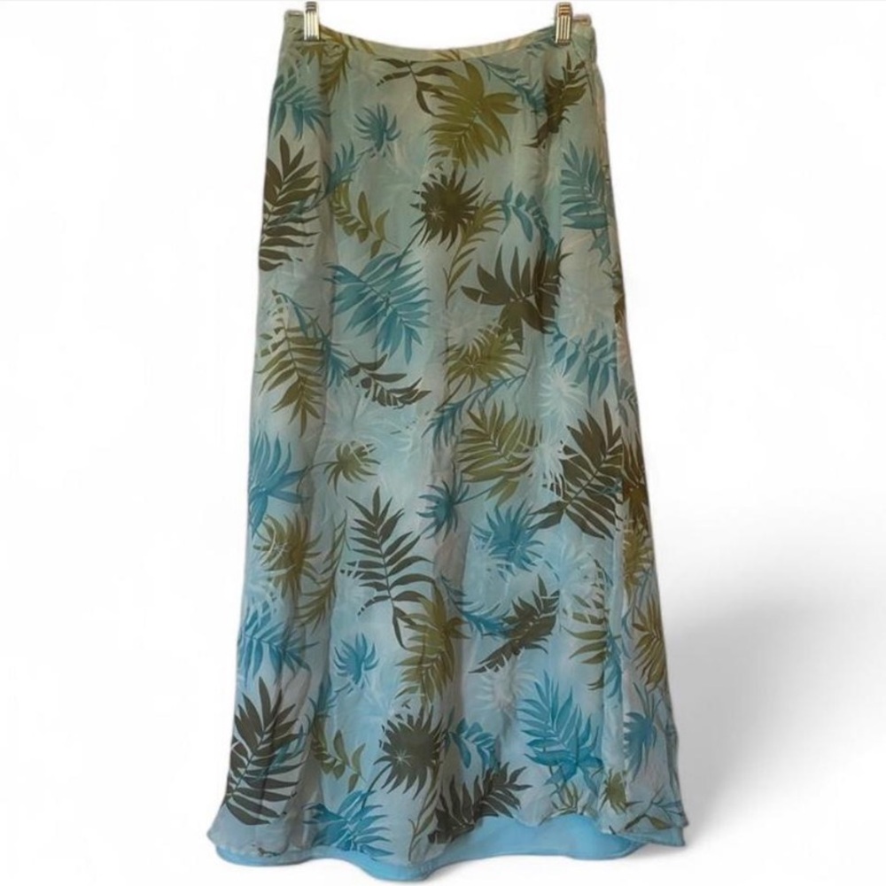 Y2K silk floral skirt